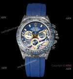 TW Factory Rolex Daytona Carbon Motley 7750 Chrongraph Watch Blue Oysterflex Strap